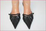SAN MARINA Escarpins Mules Pointues Cuir Noir T 36 TBE