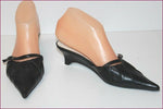 SAN MARINA Escarpins Mules Pointues Cuir Noir T 36 TBE