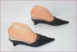 SAN MARINA Escarpins Mules Pointues Cuir Noir T 36 TBE