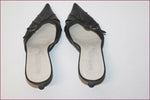 SAN MARINA Escarpins Mules Pointues Cuir Noir T 36 TBE