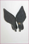 SAN MARINA Escarpins Mules Pointues Cuir Noir T 36 TBE