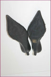 SAN MARINA Escarpins Mules Pointues Cuir Noir T 36 TBE