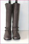 FIDJI Bottes Cuir Gris Doublées Cuir T 35 BE