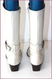 SPIRAL Mi Bottes Pointues Cuir Blanc Cassé T 39 BE