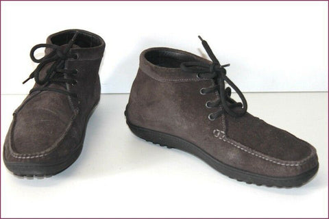 DANYBERD Boots Daim Gris Foncé Doublées Cuir T 41.5 TBE