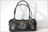 CAIDE DEOR Sac Bowling Cuir Noir Rigide TBE