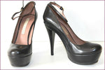 PURA LOPEZ Escarpins Tout Cuir Noir Plateforme Hauts Talons T 37 TBE