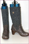 EL NATURALISTA Bottes Chaussettes Cuir Gris et Laine T 4 / T 37 TBE