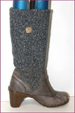 EL NATURALISTA Bottes Chaussettes Cuir Gris et Laine T 4 / T 37 TBE