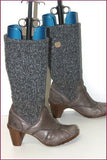 EL NATURALISTA Bottes Chaussettes Cuir Gris et Laine T 4 / T 37 TBE