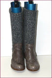 EL NATURALISTA Bottes Chaussettes Cuir Gris et Laine T 4 / T 37 TBE