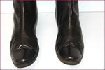 LARIO Bottes Genoux Vintage Tout Cuir Marron Foncé T 40 BE