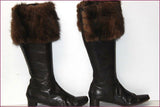 LARIO Bottes Genoux Vintage Tout Cuir Marron Foncé T 40 BE