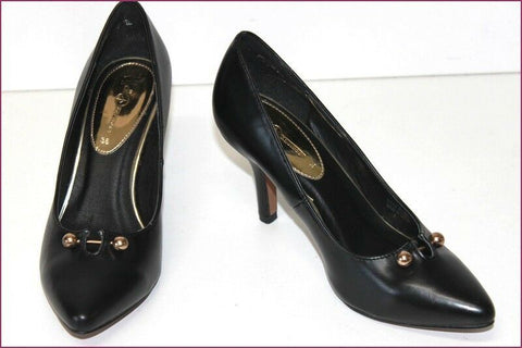 MOSQUITOS Escarpins Pointus Cuir Noir T 36 TTBE