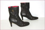 MANFIELD Bottines Cuir Marron Très foncé Doublées Cuir T 40.5 TBE