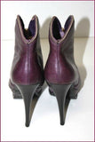 VIA UNO Boots Cuir Violet Talons Hauts Semelles Compensées T 37 TBE