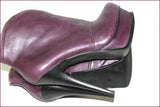 VIA UNO Boots Cuir Violet Talons Hauts Semelles Compensées T 37 TBE