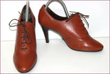 MINELLI Escarpins à Lacets Cuir Marron Cognac Clair T 40 TBE