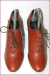 MINELLI Escarpins à Lacets Cuir Marron Cognac Clair T 40 TBE