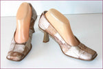 ESISTERE DONNA Escarpins Vintage Cuir Verni Brillant Beige T 38 IT / 39 FR TBE