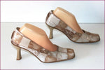 ESISTERE DONNA Escarpins Vintage Cuir Verni Brillant Beige T 38 IT / 39 FR TBE