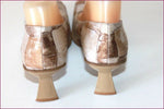 ESISTERE DONNA Escarpins Vintage Cuir Verni Brillant Beige T 38 IT / 39 FR TBE