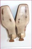 ESISTERE DONNA Escarpins Vintage Cuir Verni Brillant Beige T 38 IT / 39 FR TBE