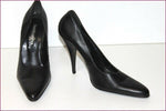 SAN MARINA Escarpins Cuir Lisse Noir Hauts Talons Fins T 39 TTBE