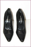 SAN MARINA Escarpins Cuir Lisse Noir Hauts Talons Fins T 39 TTBE