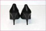 SAN MARINA Escarpins Cuir Lisse Noir Hauts Talons Fins T 39 TTBE