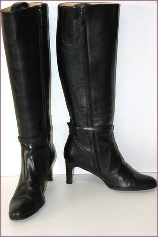 MANFIELD Bottes Genoux Cuir Lisse Doublées Cuir T 36.5 TBE