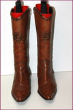 MITICA Venezia  Mi Bottes Pointues Cuir Marron Motifs Cloutés Bronze T 37 TBE