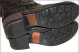 COCO & ABRICOT Mi Bottes Esprit Motard Cuir Marron Noir Nuancé T 41 TBE