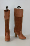 Bottes ZARA TRAFALUC Cuir et Daim Marron T 39 TTBE