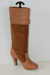 Bottes ZARA TRAFALUC Cuir et Daim Marron T 39 TTBE