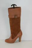 Bottes ZARA TRAFALUC Cuir et Daim Marron T 39 TTBE