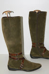 TREMP Bottes Daim Vert Chasse Talons Plats T 38 TBE