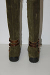 TREMP Bottes Daim Vert Chasse Talons Plats T 38 TBE