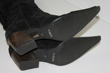 SAN MARINA Bottes Pointues Daim Plissé Noir Doublées Cuir T 37 TBE
