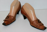 XSA Escarpins Cuir Marron Clair Doublés Cuir T 35.5 TBE