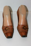 XSA Escarpins Cuir Marron Clair Doublés Cuir T 35.5 TBE