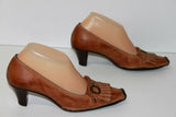XSA Escarpins Cuir Marron Clair Doublés Cuir T 35.5 TBE