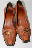 XSA Escarpins Cuir Marron Clair Doublés Cuir T 35.5 TBE
