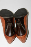 XSA Escarpins Cuir Marron Clair Doublés Cuir T 35.5 TBE