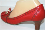 LANCEL Escarpins Flirt Tout Cuir Grainé Rouge T 36 TBE