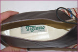 TIZIANO Par Roberto Rinaldi Escarpins à Lacets Toile Brodée et Cuir T 37.5 TTBE