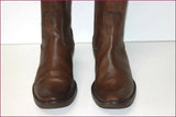 A & M Bottes Cuir Marron Doublées Cuir T 37 TBE