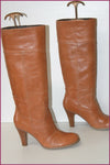 PASCAL MORABITO Bottes Fourrées Cuir Marron Clair T 40 TBE