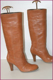 PASCAL MORABITO Bottes Fourrées Cuir Marron Clair T 40 TBE