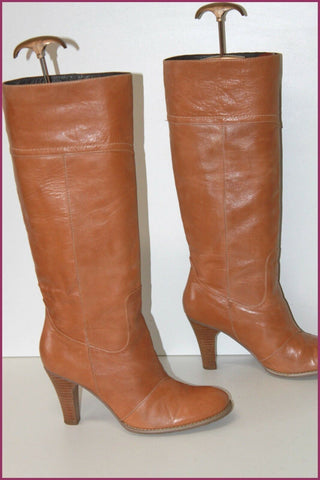PASCAL MORABITO Bottes Fourrées Cuir Marron Clair T 40 TBE